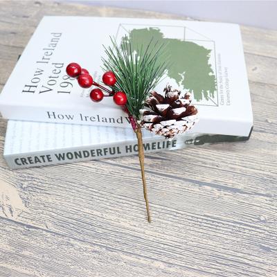 China Festival Stuff Christmas Tree Ornaments Cherry Branch Ornaments Simulation Plant Pine Needles Christmas Blossom Ornaments Dangling Trinkets for sale