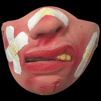 China Breathable Funny Ugly Big Teeth Half Face Mask For Halloween Party for sale