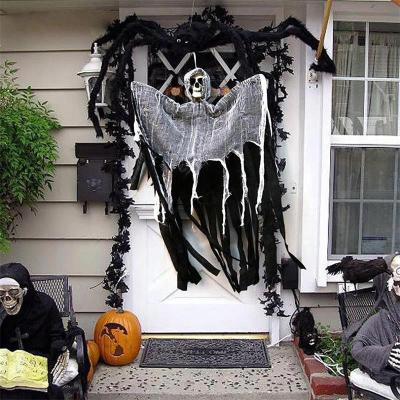 China Festival Stuff Halloween Decoration Props Gauze Grimace Hanging Ghost Door Ornaments Party Supplies for sale