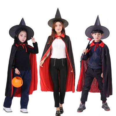 China High Quality Festival Cosplay Halloween Party Carnival Party Children Kids Boys Girls Costume Decoration Black Magician Cape Adult for sale