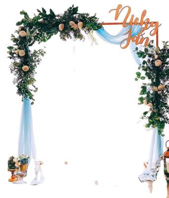 China Elegant Walkway Ceremony Wrought Iron Corner Balloons Frame Rectangular Metal Backdrop Stand Decoration Wedding Arch for sale