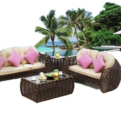 China Outdoor Storage Garden Leisure Furniture Sofa Set Rattan Wicker Furniture Wholesale With Cushion for sale