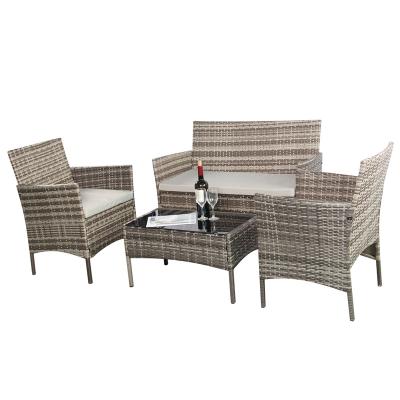 China Modern Patio Garden PE Rattan Sofa Set Outdoor Wicker Furniture Garden Sets Rattan Sofa for sale