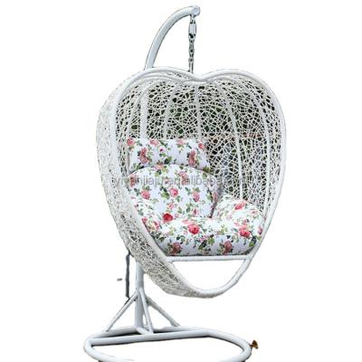 China Leisure Style Hot Selling High Quality Heart Shape Natural PE Or Rattan Swing Chair for sale