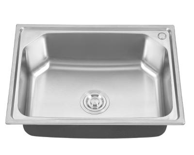 China Without Faucet 6045 Stainless Steel Brushed Single Basin Kitchen Sink 304/201 Material Wholesale for sale