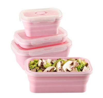 China BPA Free Leak Proof Bento Silicone Viable Collapsible Lunch Box for sale