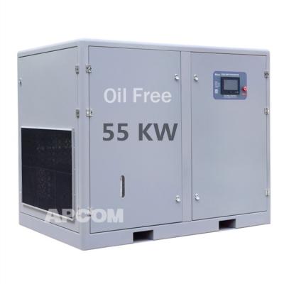 China 75HP 55KW Frequency Aircompressor 10bar 300CFM 75HP 55KW Water Lubrication Oil Free Permanent Magnet Screw Air Compressor for sale