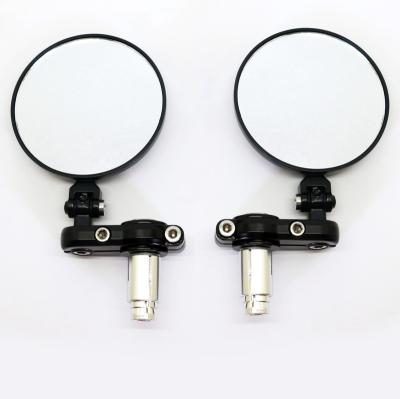 China Aluminum 1 Pair Rear View Side Mirror Round Wide Angle Convex Motorcycle Mirror for sale