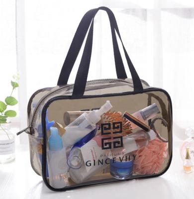 China NATIONAL PVC Clear Transparent Zipper Travel Bag PVC Cosmetic Bag for sale