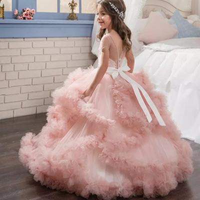 China Anti-Static Bridesmaid Lolita Dress Wedding Baby Girl Teams Children's First Communion Tutu Dresses Long For Girls Birthday for sale