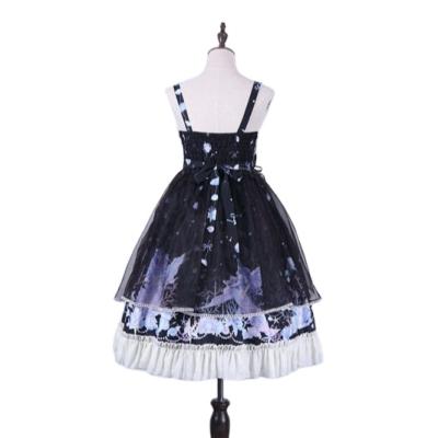 China Wick Hemp Fabric Lolita Sling Dress New Style Lace Up Purple Lovely Lolita Dress Girl Lolita Bow Design for sale