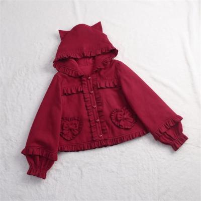 China Original Lady Formal Autumn Lolita Puff Sleeve Cute Petite Polyester Design In-stock Jacket Coat for sale