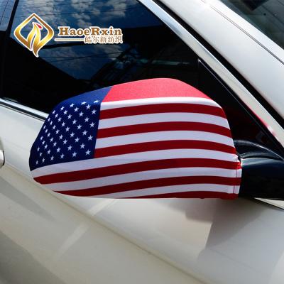 China Promotion New type OEM custom World cup american national design rearview cover fans car mirror flag for sale