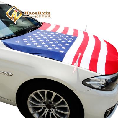 China Promotion All size auto popular decorative stretch custom national engine flag car hood cover for sale