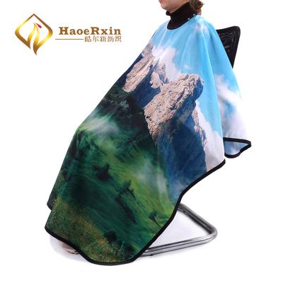 China Adjustable Neck And Waist Customized Wholesale Waterproof Haircut Salon Sublimation Hairdresser Capes for sale