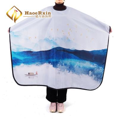 China High Quality Custom Logo Adjustable Neck And Waist Heavyweight Custom Logo Barber Hairdressing Barber Cape Manufacturer for sale