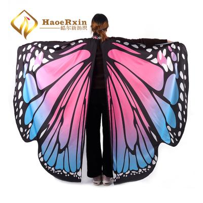 China Custom made wool costume pashmina shawl trend butterfly poncho ladies butterfly wings cosplay cape for sale