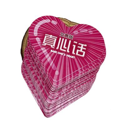 China Special Shaped Playing Card Paper Heart Shaped Playing Cards Customized Design Playing Cards Printing for sale