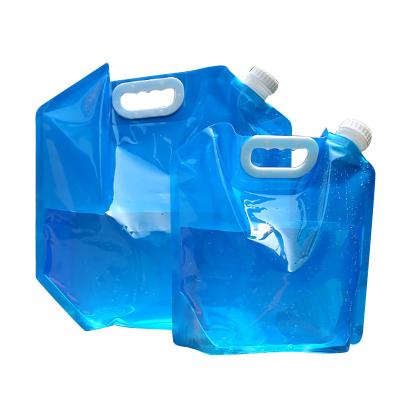 China Disposable Standup Pouch Large Spout Emergency Drinking Water Plastic Bag With Big Cap And Handle for sale