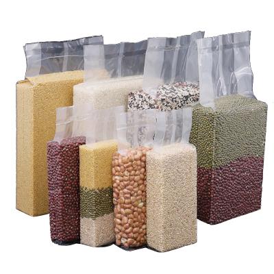 China NY/PE Moisture-proof Clear Plastic Vacuum Pouch Rice Brick Bag Food Vacuum Rice Packing Transparent Pouch for sale