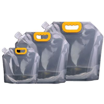 China Moisture Proof Clear Drinks Holder Up Spout Bag With Tap Plastic Ice For Wine Packaging Pouch for sale