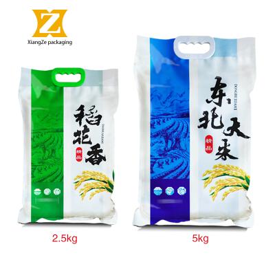 China Wholesale Size2.5kg 5kg Vacuum White Flour Basmatic Rice Packing Moisture Proof Plastic Bag With Handle for sale