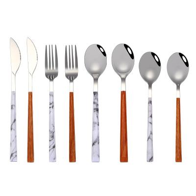 China Disposable 3 in 1 Swiss Home Names of Wooden Handle Cutlery Set for sale