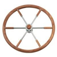 China Teakwood en Koperzeilbootstuurwiel 16,5“ Diameter met Controleknop Te koop