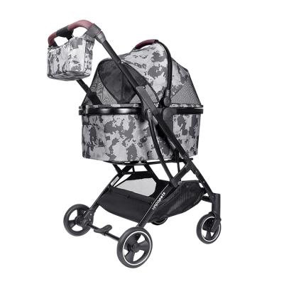 China Portable Folding Durable Pet Stroller 4 Wheels Wholesale Pet Stroller High Quality Durable for sale