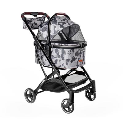 China Outdoor Luxury Stroller 4 Wheels Outdoor Cat Pet Carrier Sustainable Folding Multifunctional Stroller for sale