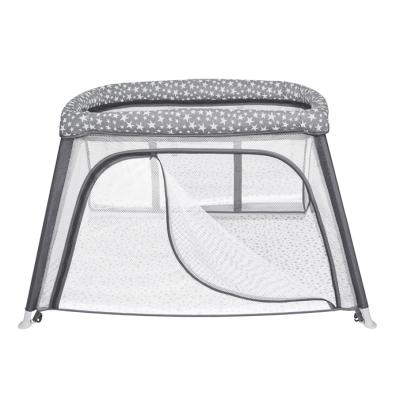 China Modern with carry bag with steel zipper door tube powder coating with breathable mesh all around soft baby playpen for sale