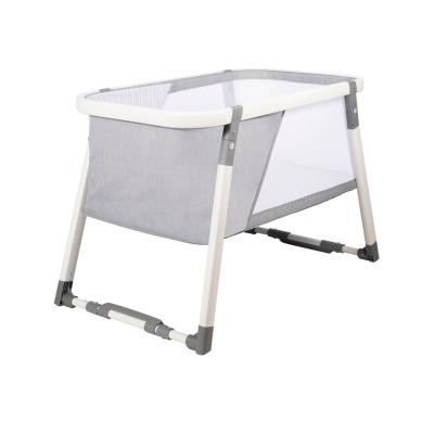 China Modern Baby Bassinet With Large Mesh Window White Powder-Coated Aluminum Frame Baby Playpen for sale