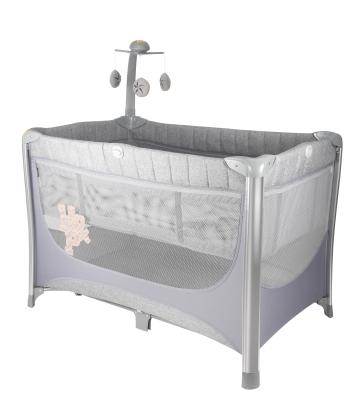 China New Modern Luxurious Storage Easy To Fold And Unfold Silver Aluminum Frame Baby Playpen for sale