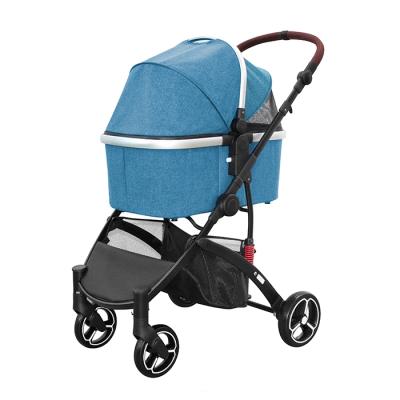 China Sustainable Pet Walker Travel Safety Pet Stroller With PU Leather Handle Cover for sale