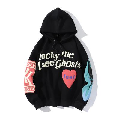 China Breathable Letter Print Plus Velvet Sweatshirt Men Fleece Hoodie Hip Hop Stranger Things Hooded Hoodies for sale