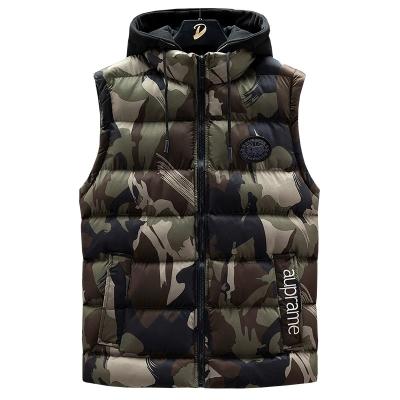 China Men Women Breathable Elastic Warmth Autumn Winter Cotton Camouflage Outdoor Windproof Oversized Vest for sale