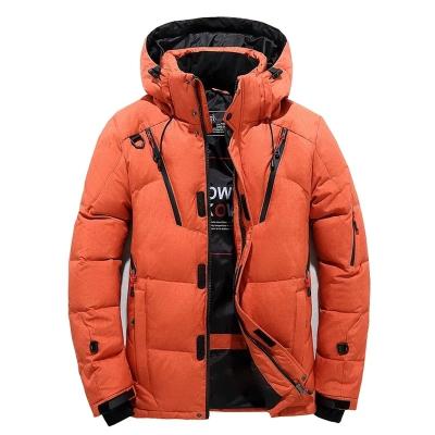 China Breathable Men Down Duck Down Hooded Overcoat Parka Casual Slim Winter Warm Thick High Quality With Many Pockets for sale