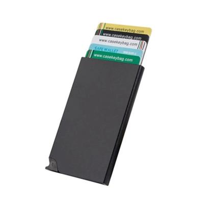 China RFID Blocking Protect Wallet Credit Card Aluminum Holder RFID Blocking Automatic Metal Noise Up Leather PU Socket Card Fashion DKH328 10pcs Null for sale