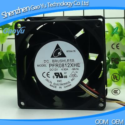 China Computer case original 8038 delta super fan 8cm fan 8cm car fan 4.9A PFR0812XHE 13000 80*80*38mm violent ceiling fan bearing for sale