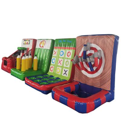 China Wholesale high quality factory price carnival wipeout of Oxford cloth or PVC tarpaulin 4 in 1 inflatable game for sale