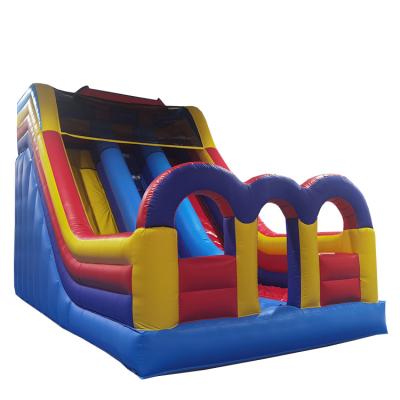 China Newest design bouncy adult PVC Oxford cloth or PVC tarpaulin titanium slide inflatable giant water castle for sale for sale