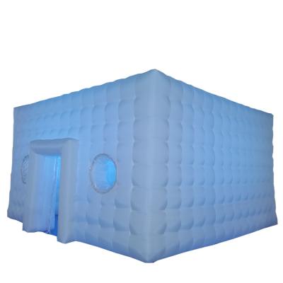 China Cube Airblown Square Event Tents Inflatable Tent in Oxford Cloth or PVC Tarpaulin Factory Outlet with Led Light for sale