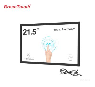 China GreenTouch Industrial Interactive Kiosk 21.5 Inch Multi Point IR Infrared Touch Screen Panel Overlay Kits for sale