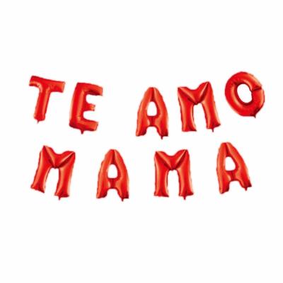 China Gift Toy Birthday Party Items 16 Inch Diameter Feliz Letter Te d'AMO Spanish Mom Set MOM Gift Toy Balloons for sale