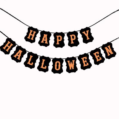 China Paper Banner Halloween Decoration for Party Door Fireplace Garlands Flags HAPPY HALLOWEEN Party Event for sale