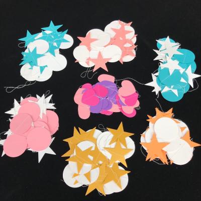 China Yiwu Zhejiang Star Round Shape Pull Flower Ribbon Mix Color Mix Shape Paper Garland For Party Decoration for sale