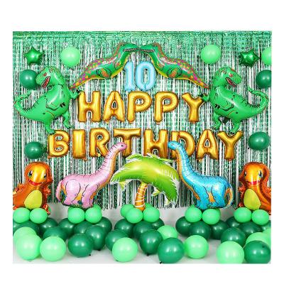 China Gift Toy Popular Birthday Party Metallic Foil Balloon Decoration Dinosaur Balloon Set for sale