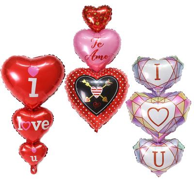 China Foil Balloons I Love You Plain Love Heart Balloons Valentine Day Wedding Decoration Supplies for sale