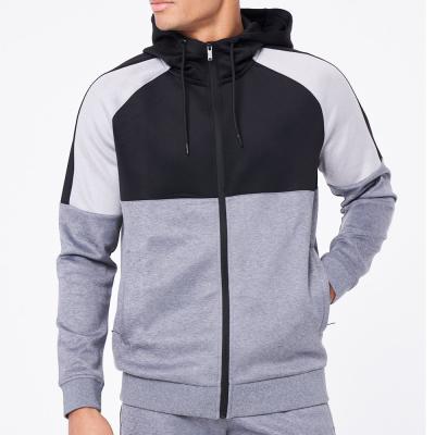 China Wholesale Metro Factory Anti-pilling Design Hoodie Men New Color Block Zipper Up Cotton Gym Sport Hoodie for sale