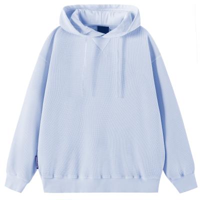 China Anti-wrinkle Waffle Hoodie Washed Used Drop New Women's Casual Shirt Fashionable Men's Hoodie for sale